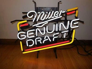 Miller Original Fassbier Echtglas Leuchtreklame Schild Bar Wanddekor 17"x14" - Bild 1 von 1