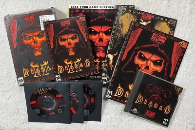 Diablo II 2 CIB (3-disk+manual) CD-Key PC MAC + DIABLO I + STRATEGY GUIDE - Image 1 of 4