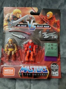 Set Figurine He-Man vs Beast Man Mega Construx MOTU Masters Of The Universe Nuovo!! - Foto 1 di 2