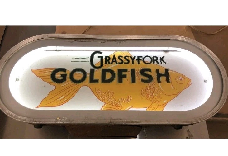 Винтажный аквариум зоомагазин оригинальный Lackner флуоресцентная травяная вилка золотая рыбка знак - Изображение 1 из 4