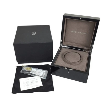 DE COLECCIÓN GENUINO HARRY WINSTON Caja Reloj Negra Cuero Folleto 250928005yA Foto 1 de 4