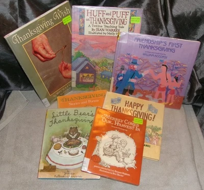 LOT of (7) THANKSGIVING Holiday PICTURE BOOK Vintage ILLUSTRATED HARDCOVER Books - Image 1 of 4