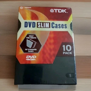 NEW - TDK 10 PACK Durable DVD Slim Cases Storage Half Width  - Picture 1 of 1