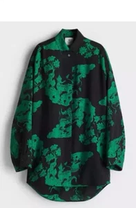 H&M White Lotus Oversize Pattern Shirt - Picture 1 of 2
