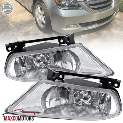 Fog Lights Fits 2005-2007 Honda Odyssey Clear Driving Bumper Switch+Bulbs+Wiring - Image 1 of 4