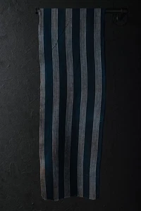 Japanese Fabric Cotton Vintage Kimono Antique Indigo Blue SHIMA 45.7"/KIP97/95 - Picture 1 of 12