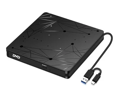 LMEN Externes CD/DVD Laufwerk Extern mit USB 3.0 DVD für Laptop PC Computer