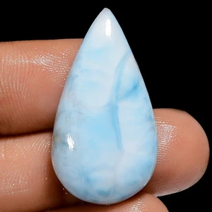 Natural Larimar Pear Shape Cabochon Loose Gemstone 31 Ct 29X15X6mm GC-41034 - Picture 1 of 2