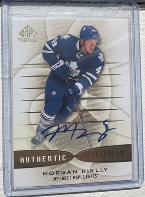 2013-14 MORGAN RIELLY SP GAME USED AUTO ROOKIE  CARD TORONTO MAPLE LEAFS RF-MR - Image 1 of 2