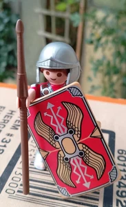 Playmobil Figur - Rom Römer Legionär Rot - Braun mit Schwert Schild + Sperr Neu - Bild 1 von 6