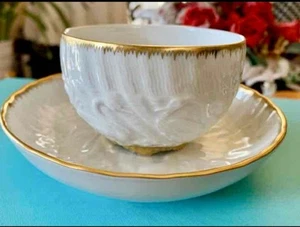 Juego de pares de platillos Meissen Swan Service Gold Trim - Imagen 1 de 10