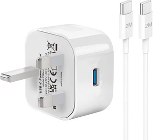 Samsung USB C Charger Plug and Cable 2M Fast Charge Type C Lead with USB-C 20W - Picture 1 of 6
