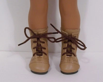 TAN LaceUp Boots Doll Shoes For 14" Girl Wellie Wisher Wishers (Debs*)