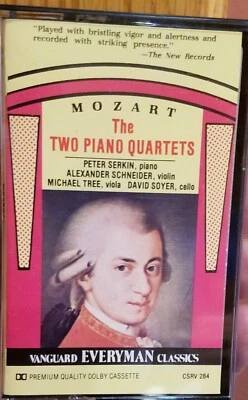 *~RARE HARD TO FIND~Mozart The Two Piano Quartets Cassette Peter Serkin CSRV 284 - Image 1 of 4