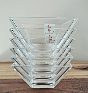 Caldier Heavy Glass Dessert Sweets Bowls x 6 Vetri Delle Venezie Italy EXC - Picture 1 of 9