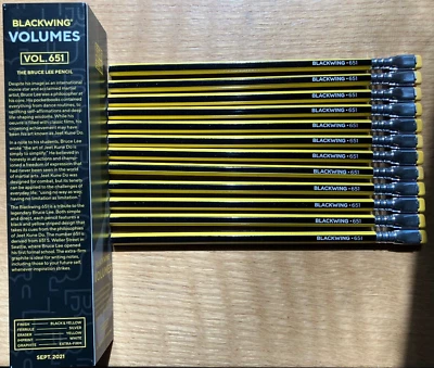 Una Docena (12) Lápiz Blackwing Volumen 651 Edición Bruce Lee NUEVO Foto 1 de 3