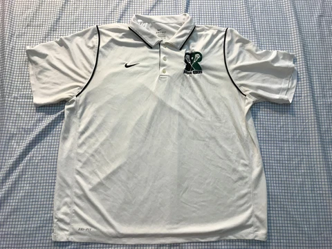 Rough Riders Lacrosse Polo Nike Golf Shirt  XXLarge 2XLARGE White Dri-Fit Cover