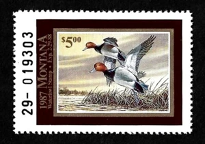 USA, SCOTT # MT35, YEAR 1987 MNH MONTANA WATERFOWL DUCK STAMP - Picture 1 of 2