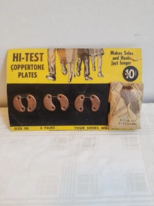 Vintage HI -TEST Coppertone Shoe Plates Heel Toe Sole 3pr size 00 w/ Screws NOS - Picture 1 of 3