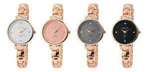 Excellanc Reloj Mujer 35mm Crystal Piedras Cinta de Metal Rosa Blanco Gris Negro - Imagen 1 de 8