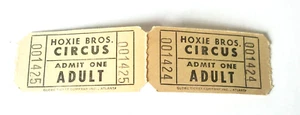 2-ct. Vintage Hoxie Bros. Admit. One Ticket MCIR#7 - Bild 1 von 1