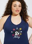 Torrid Official Disney Mickey Mouse Blue Foxy Halter Top Plus Size 1X, 14/16