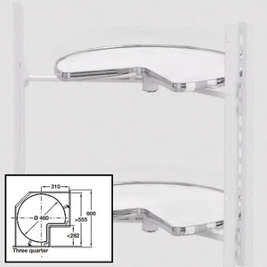 Vauth-Sagel Recorner Maxx 3/4 Corner Carousel, Pole-Free, for 600mm Cabinet - Picture 1 of 6