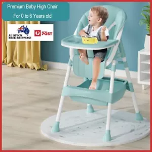 Baby Highchair High Chair Kids Infant Dinner Seat Eating Adjustable Portable - Picture 1 of 11