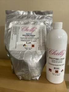 CHELLY Acrylic Liquid + SCULPTING Powder , Glass Container 16 oz Kit - Picture 1 of 4