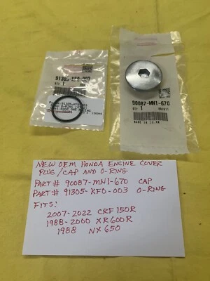 New OEM HONDA Crank Hole Plug (90087-MN1-670) 2007-2022 CRF150R / XR600R / NX650 - Image 1 of 2