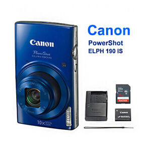 Canon PowerShot ELPH 190 IS Digital Camera 20MP Wi-Fi 4GB SD Charger