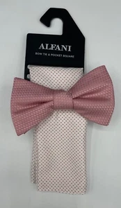 ALFANI Men's Polyester Bow Tie & Pocket Square ~ Pink ~ Texture ~ MSRP: $55. - Picture 1 of 2