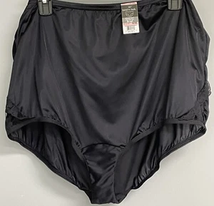 Vanity Fair Perfectly Yours Black Satin Granny Panties 13001 Lace Sissy 3XL - Picture 1 of 3