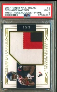 2017 National Treasures #6 Deshaun Watson RC Rookie 3-Color Patch /25 PSA 9 - Bild 1 von 2