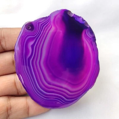 Purple Agate Slice Druzy Geode Cabochon Loose Natural Gemstone 270 Cts #9529 - Image 1 of 4