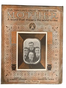 MOTHER by Johnson and Morse Voice Piano Sheet Music Antique 1915 Art Deco - Picture 1 of 3