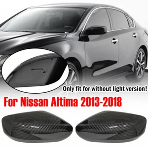 For 2013-2018 Nissan Altima Carbon Fiber Replacement w/o Light Mirror Cover Caps - Foto 1 di 10