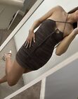 Motel Rocks Check Brown Cross Over Mini Dress Tags On Size S