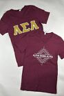 Lot of 2 Alpha Sigma Alpha ASA Sorority Maroon V-Neck T-Shirts Women?s Small S