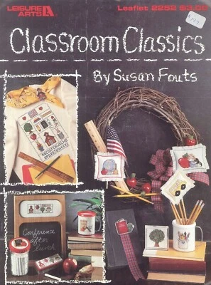 Classroom Classics Cross Stitch Patterns 1992 Fouts Leisure Arts 2252 Sampler - Image 1 of 3