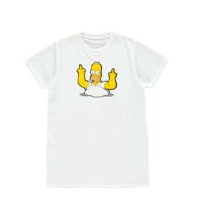 Nueva Camiseta Unisex Divertida Rudo Homero Simpson Dedo Medio Dibujos Animados TV Hombres Mujeres - Imagen 1 de 4