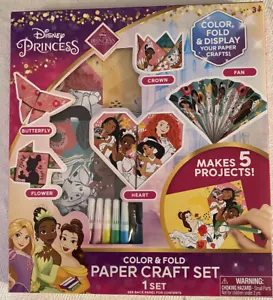 DISNEY PRINCESS COLOR & FOLD PAPER CRAFT SET ( FREE SHIPPING) - Picture 1 of 2