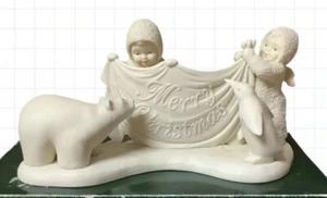 Dept 56 Snowbabies Wishing You A Merry Christmas Figure Retired 1997 Figurine - Picture 1 of 8