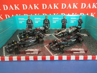 Die cast 1/43 Set Modellini Auto F1 Mercedes-AMG F1 W12 W13 W14 by Burago - Immagine 1 di 4