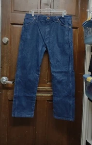 Wrangler 13MWZ Regular Fit Dark Wash Blue Jeans Men's Size 38x30 - Picture 1 of 6