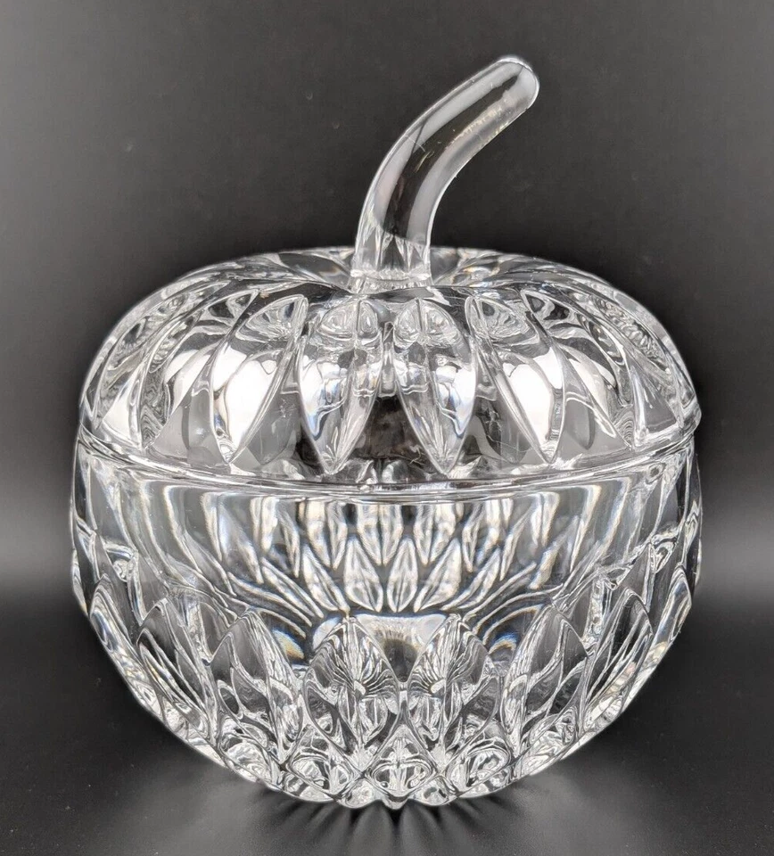 Tigela de açúcar vintage Gorham Althea (corte) cristal chumbo completo maçã com tampa - Imagem 1 de 4