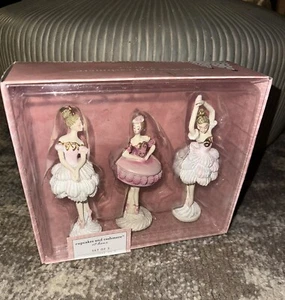 Cupcakes And Cashmere Ballerinas Pink Christmas Decor Set Of 3 - Picture 1 of 2