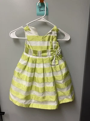 Vestido Gymboree dorado satinado y blanco a rayas para niñas - talla 2T Foto 1 de 3