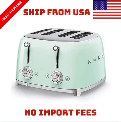 SMEG Crema 2 Rebanadas Tostadora Retro Verde Pastel NUEVA EN CAJA Foto 1 de 2
