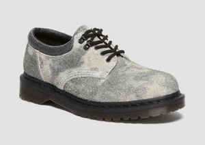 Dr. Martens 8053 5 Eye Stonewashed Hairy Suede Casual Shoes in Black/Grey - Picture 1 of 10